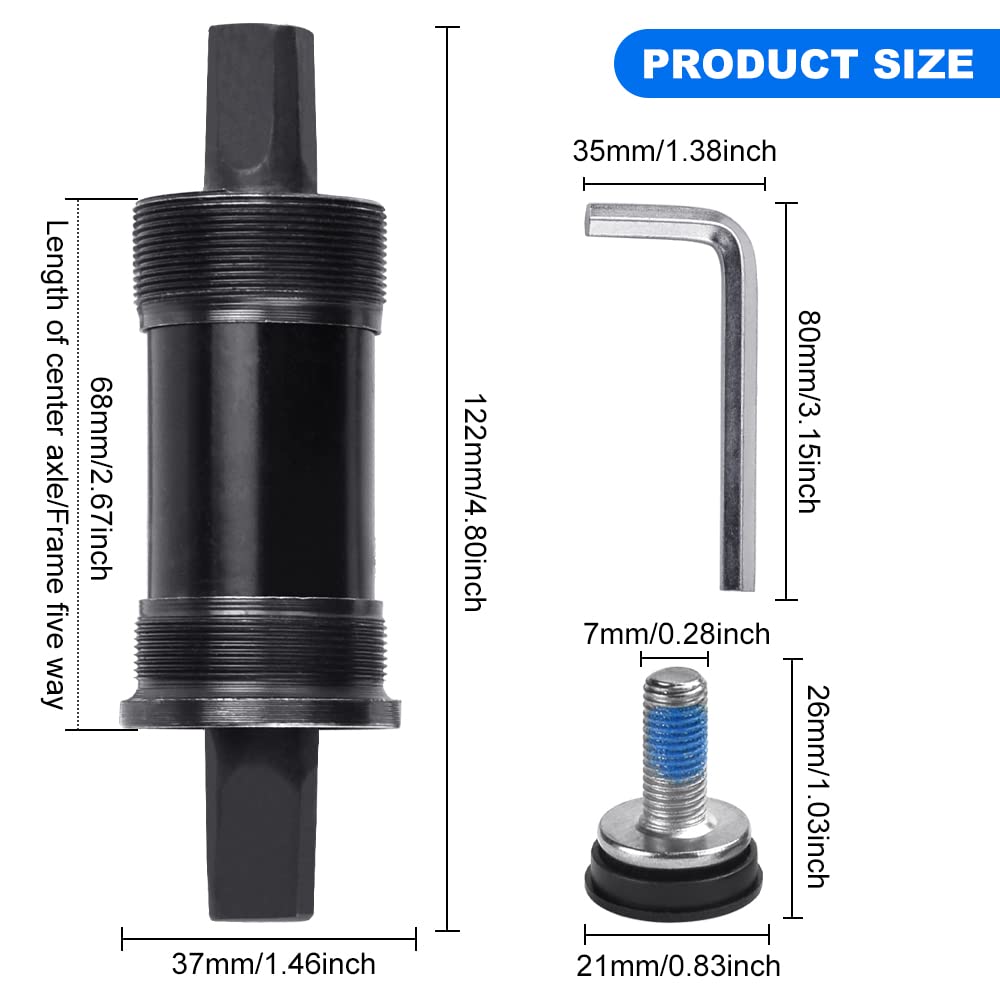 Boitier de pédalier KENLI carré 122mm
