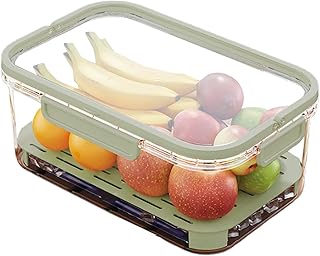 冷蔵庫整理ボックス - 透明 食品用 重ね可能 ハンドル付き ケース,冷蔵庫用 フードストレージ ボックス | 調味料 野菜 レタス ケチャップ 肉 食品 収納 キッチン 学生寮 パントリー