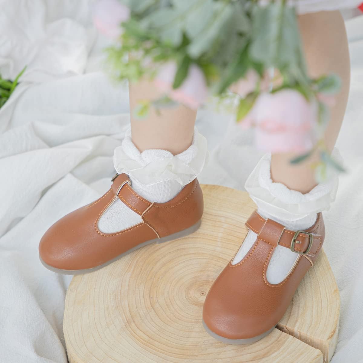 Toddler Girls Mary Jane Dress Shoes Ballet Flats Little Girls Soft Slip-On Bowknot Princess Shoes Wedding Party Casual Walking School Uniform Moccasins Baptism Shoes - Image 2