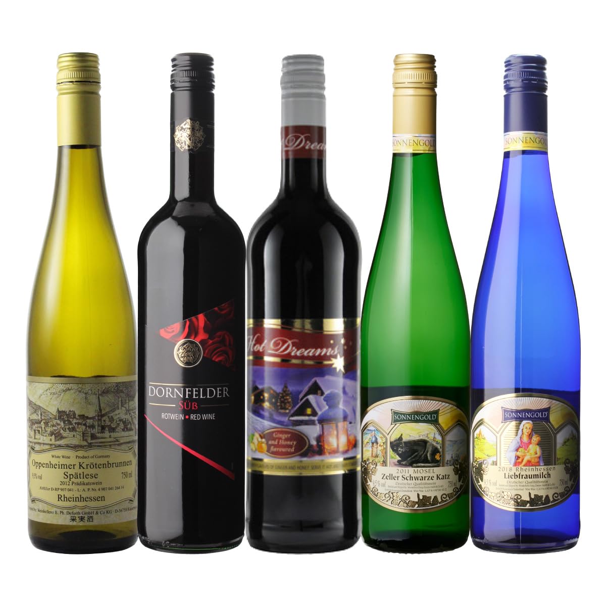 ドイツワイン今月末まで限定 Amazon.co.jp: ドイツ産 やや甘口ワイン5種セット 飲み比べセット