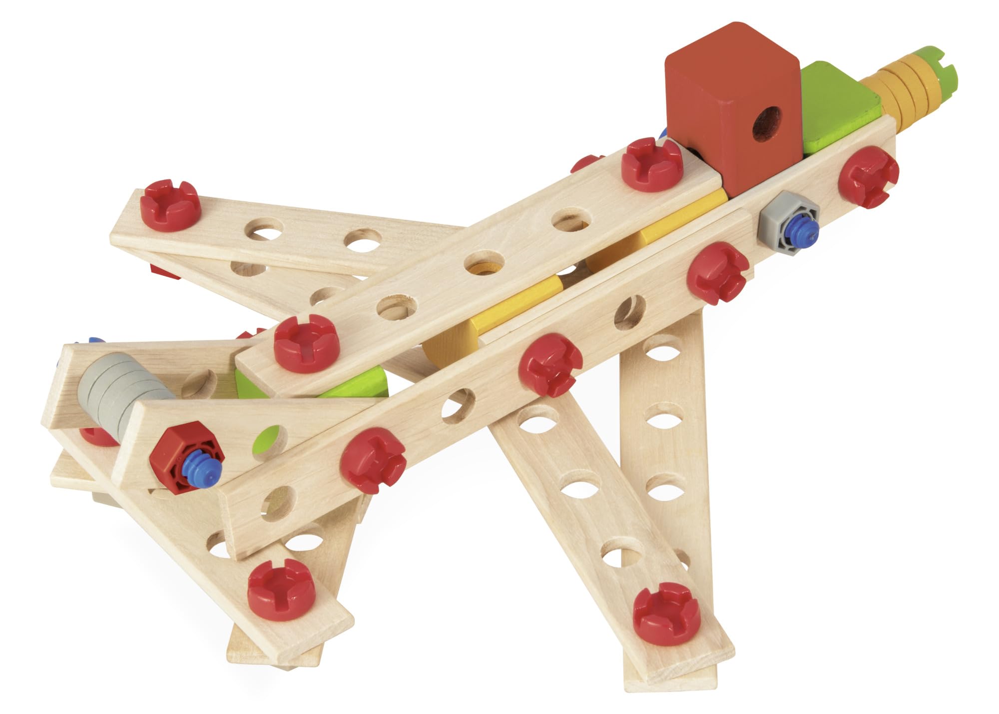 Eichhorn-100039098 Constructor Helicóptero – Juguete de Madera versátil, 225 Piezas, 5 construcciones carbón (100039098)