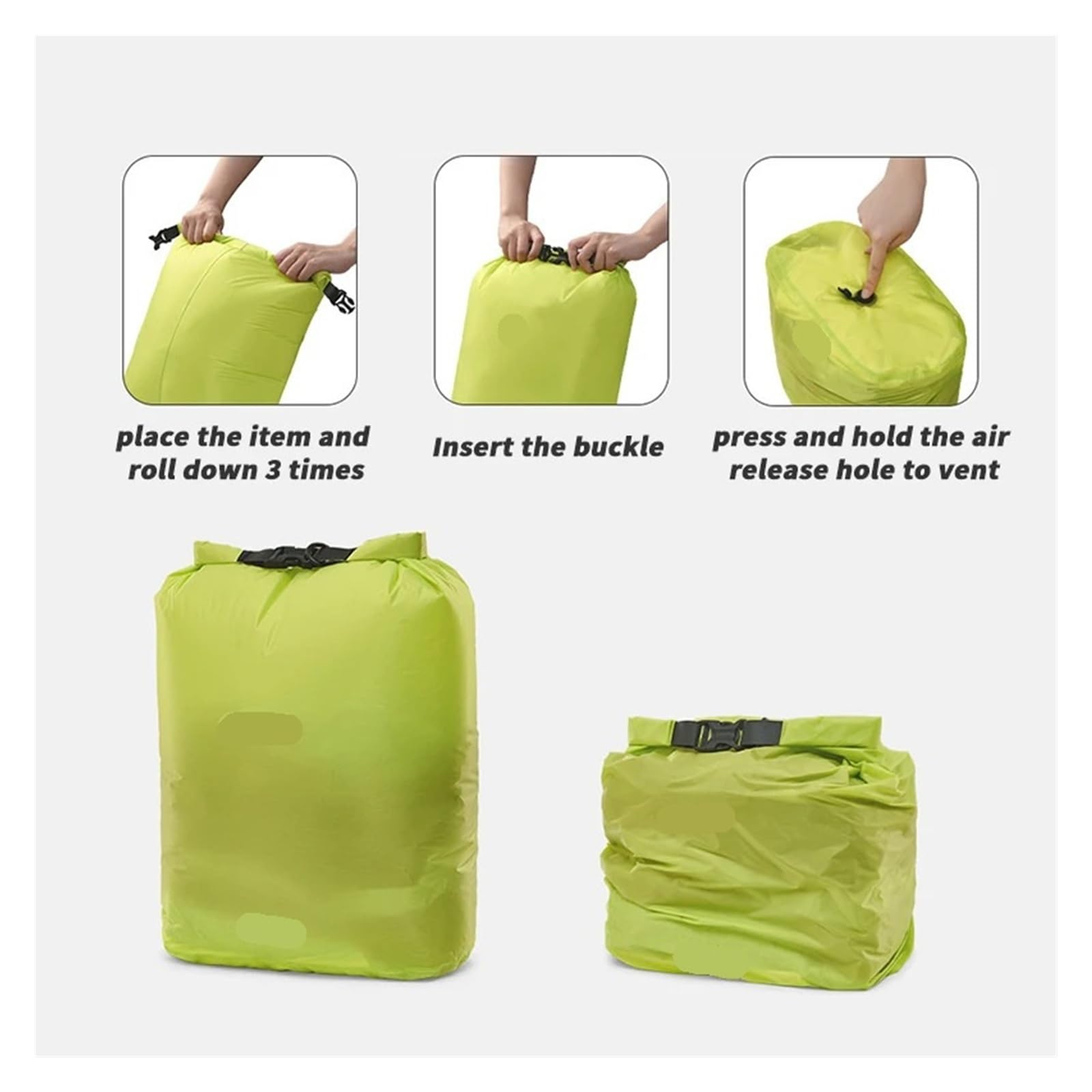 Borsa impermeabile a compressione da 2 L/4 L/8 L, sacca leggera ed espandibile for il nuoto e l'outdoor(Yellow - 8L)
