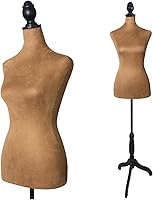 Vista 9 de Maniquí de costura para torso de vestido, cuerpo de maniquí femenino con base de trípode, altura ajustable de 58 a 67 pulgadas, forma de espuma