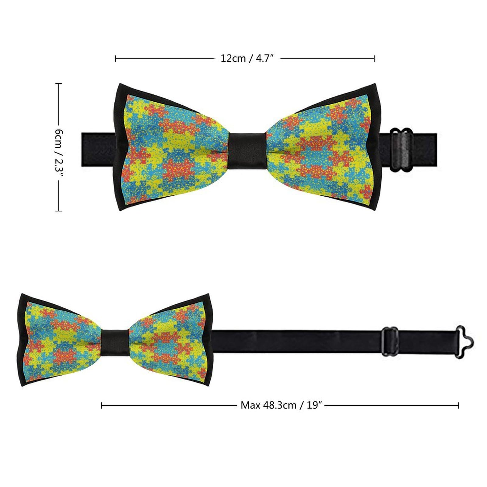 GoasNei Autism Awareness Month Bow Tie for Men Adjustable Necktie Funny Tie Neck Ties for Weddings Party