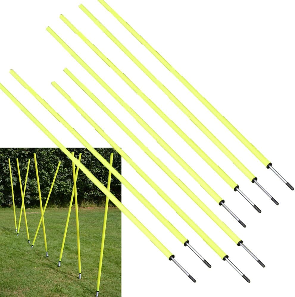 Soccer Agility Poles | Telescopic, Fixed & Collapsible Options (4, 6, 8 Piece Sets) Speed Training Poles for Agility Drills, Outdoor Games, Football & Sport Training Equipment