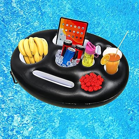 Weilaike Inflatable Floating Drink Holder,Pool Party Drink Float,Versatile Floating Taco Tray for Pools,Hot Tub,Beach,Large Capacity with 9 Holes, Hot Tub Accessories for Adults Cover