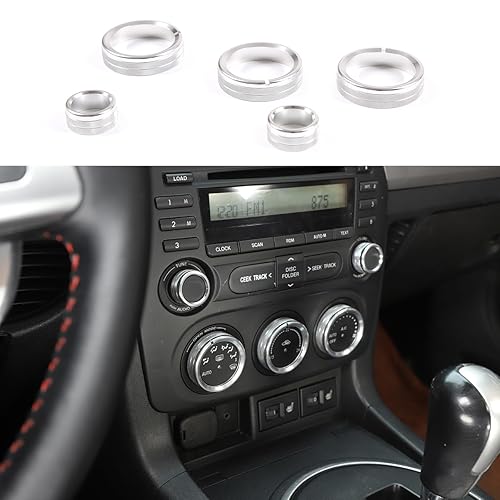 Cubiertas de aleación para perilla de aire acondicionado interior de automóvil para Mazda MX-5 RF Miata 2009-2015 Cubierta de perilla de volumen