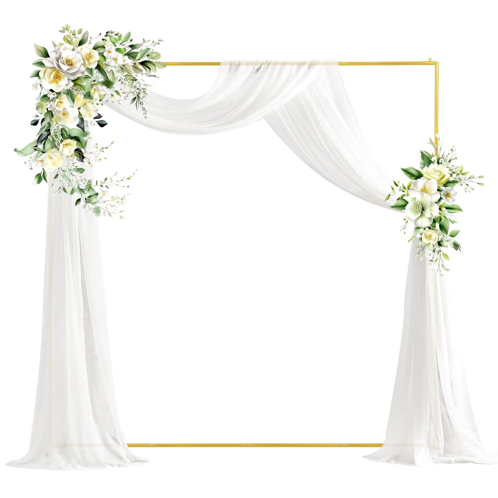 PlusFive Support carré pour arche de ballons, 2 x 2 m, arche de mariage, arche de jardin, arches de jardin, arches en métal pour décoration de cérémonie, fête, anniversaire, fête prénatale
