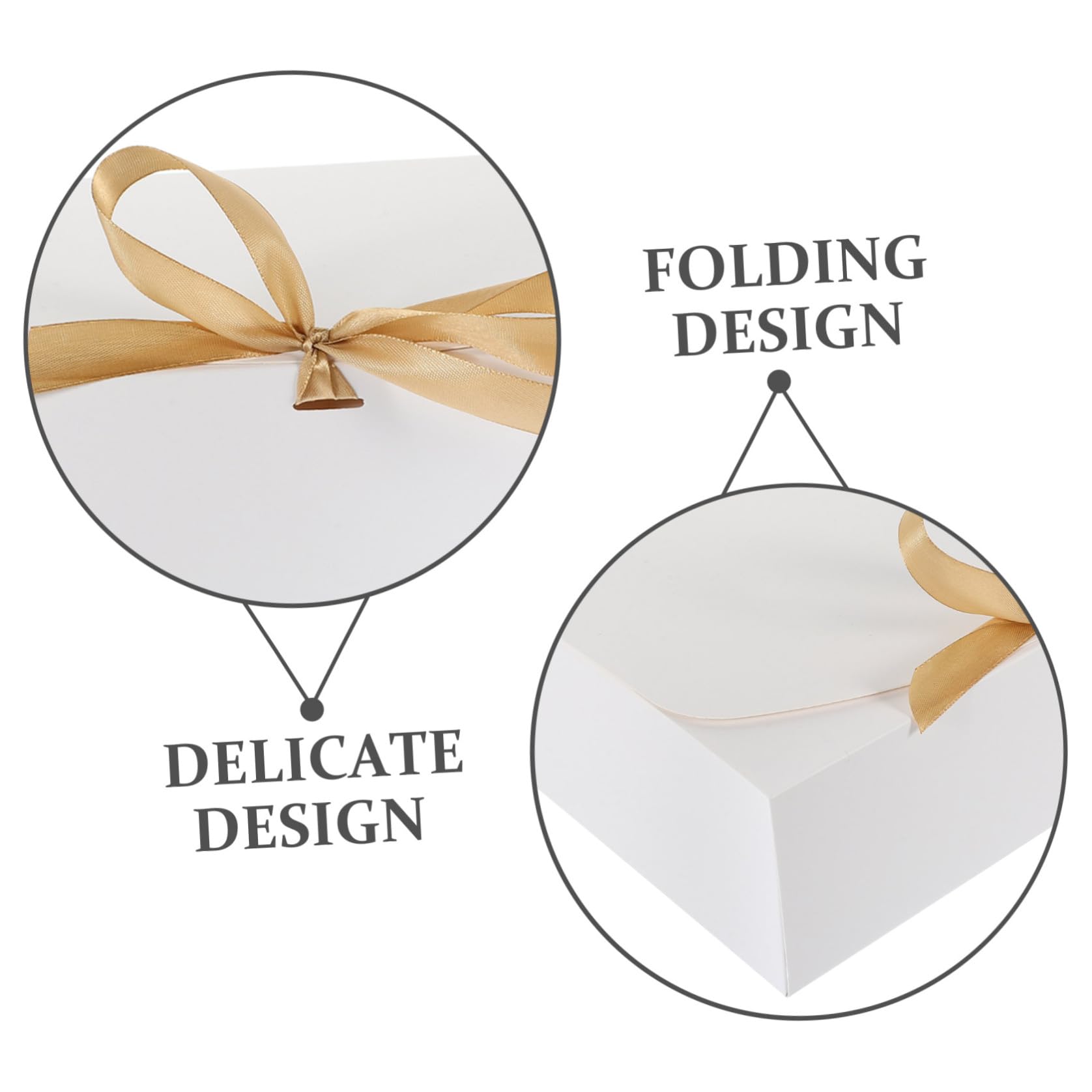 BETOOKY 10 Stück Weiße Geschenkschachteln mit Schleife aus Karton Faltbar und Leicht für Schmuck und Kerzen als Geschenkverpackung zum Valentinstag