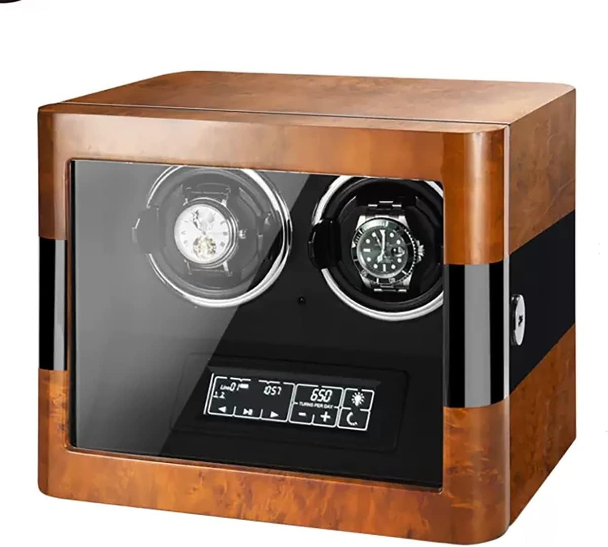 Watch Winder for Automatic Watches, with Super Quiet Japanese Motor Watches Case for Men's and Women's Watches Display Box (Brown 4+0)