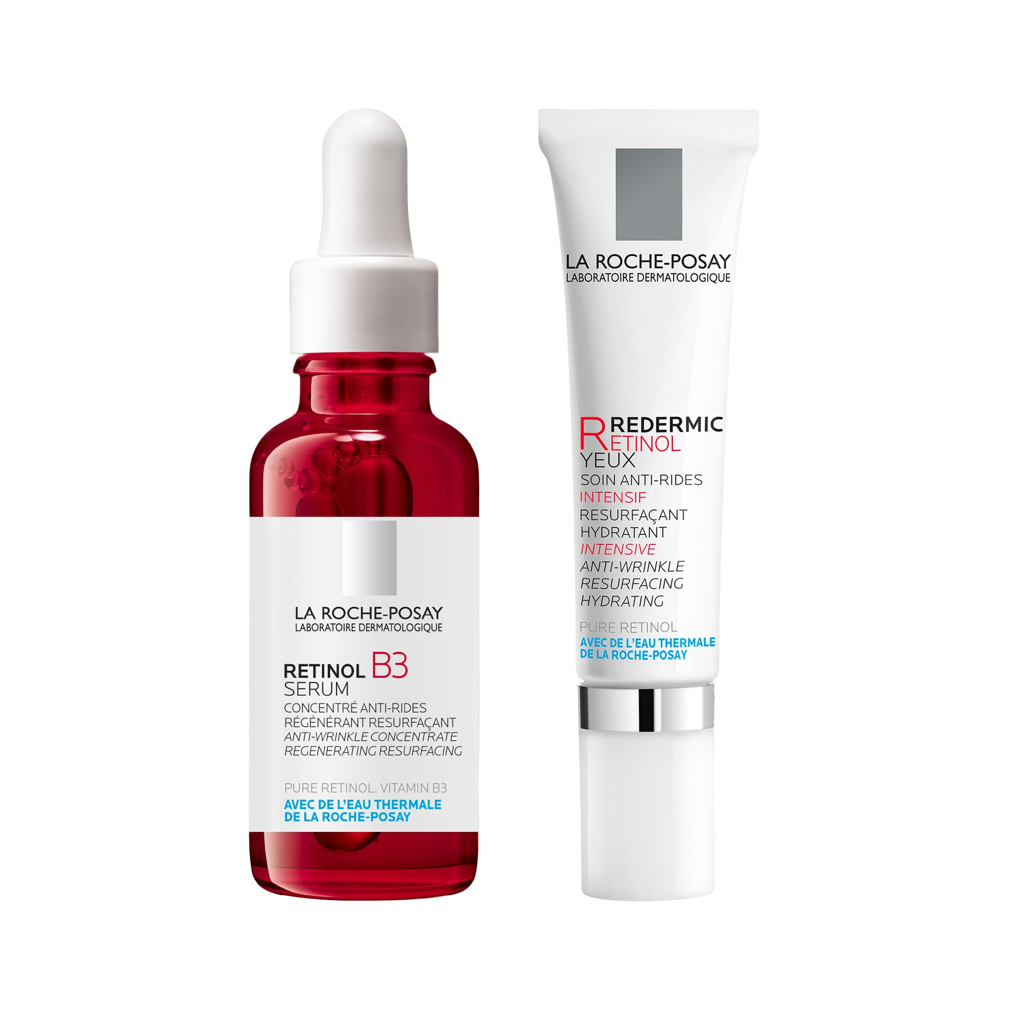 La Roche-Posay Retinol B3 Siero Anti-Rughe 30 ml + Redermic R Crema Contorno Occhi 15 ml | Trattamento Completo Anti-Età con Retinolo e Vitamina B3