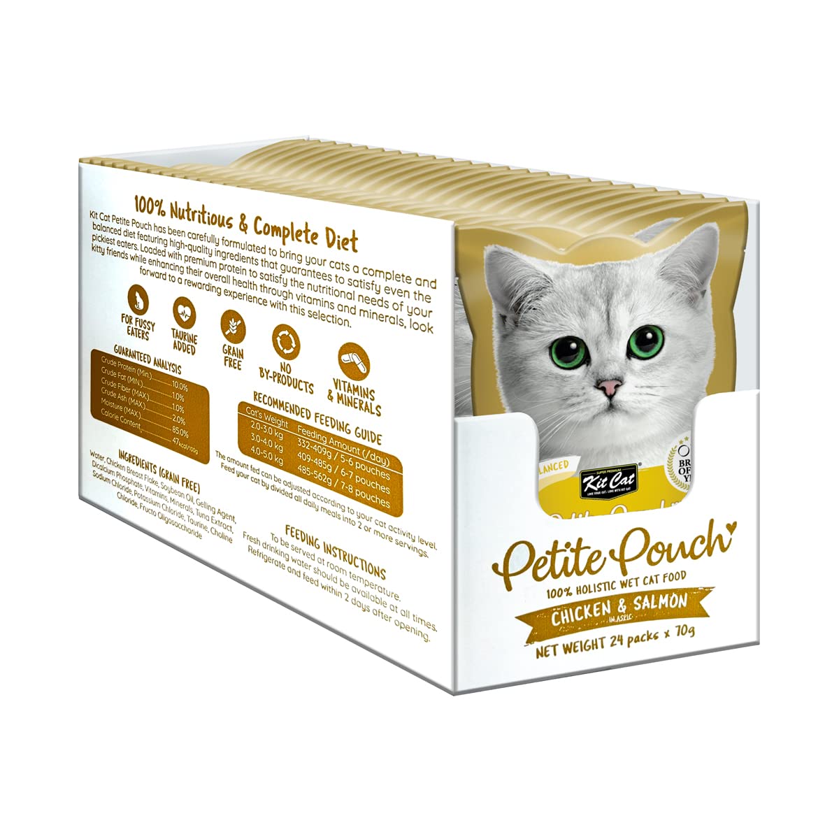 Kit Cat Petite Pouch Complete & Balanced Wet Cat Food - Chicken & Salmon in Aspic 70g Pack of 24 (B0C3HSNCQH) Amazon Price History, Amazon Price Tracker