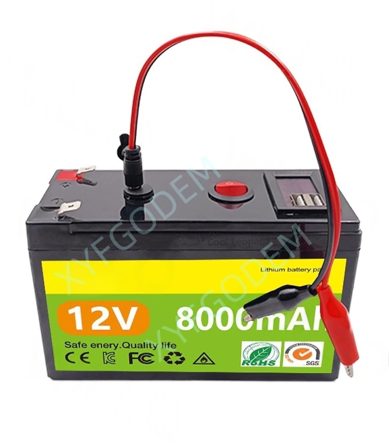 Batería Litio 12 voltios 6Ah 8Ah 10Ah Recargable Iones con Sistema de gestión (BMS) para patinetes Infantiles iluminación Emergencia y Kits Repuesto para Luces solares
