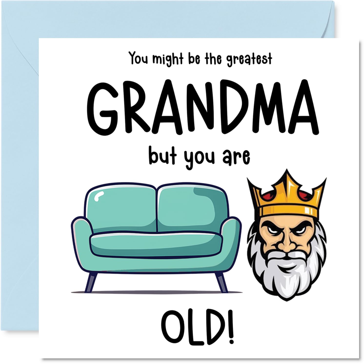 Rude Grandma Birthday Card - Sofa King Old - Funny Happy Birthday Card for Grandma from Grandson Granddaughter, 145mm Joke Humour Bday Greeting Cards