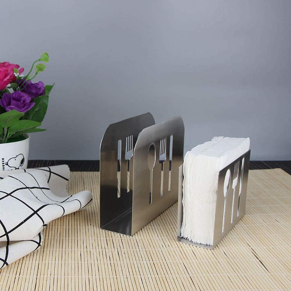 Serviettenhalter Aus Edelstahl – Modern, Schwarz, 15 Cm, Für Tisch, Küche, Restaurant