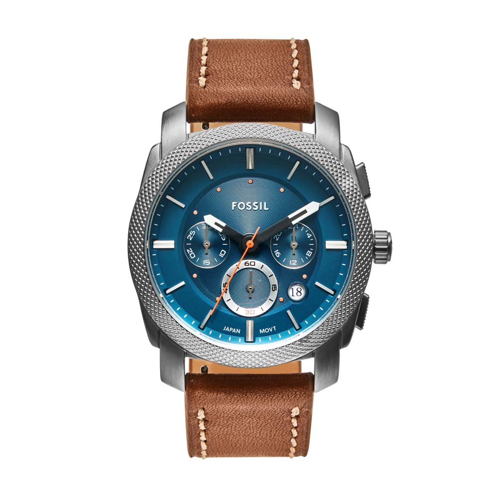 Machine Men's Watch with Stainless Steel or Leather Band, Chronograph or Analog Watch Display