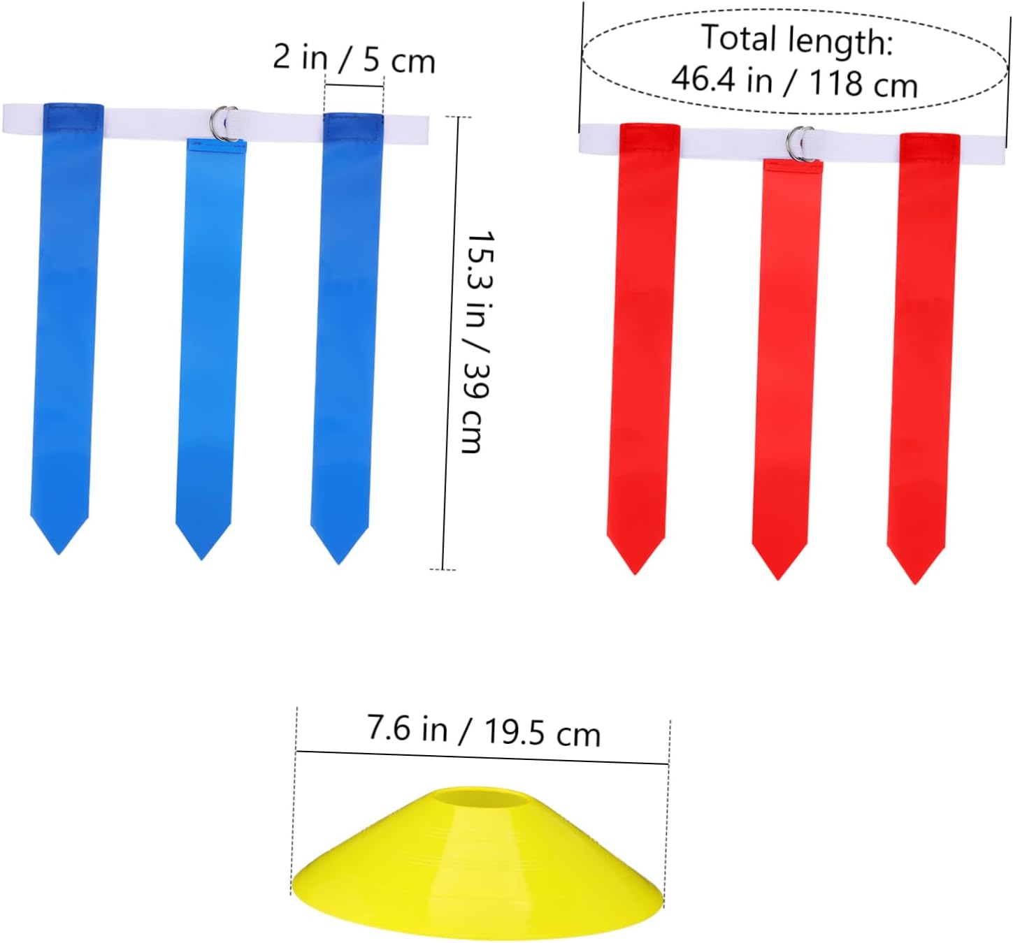 Flag Football Belts Flags Set 16 Pieces Belts Cones Training Gear for Beginners