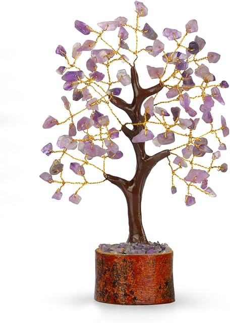 Amethyst Crystals -Chakra Tree - Crystal Tree - Healing Stones Crystals - Mini Gem Tree - Money Tree - Chakra Decor - Feng Shui Decor - Good Luck Gifts - Crystal Gifts