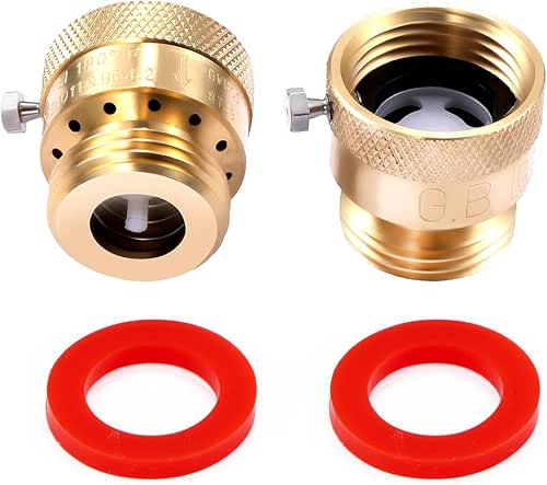 2 Pack Brass 3/4" Inch GHT Hose Bibb Connector Backflow
