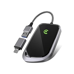 EZHAUS Wireless CarPlay Adapter, 2025 Upgraded Plug & Play Convert Wired to Wireless for iPhone, Low Latency Car Play Adapter Wired CarPlay to Wireless, Mini Car Play Dongle for iOS 10+(Black Gray)