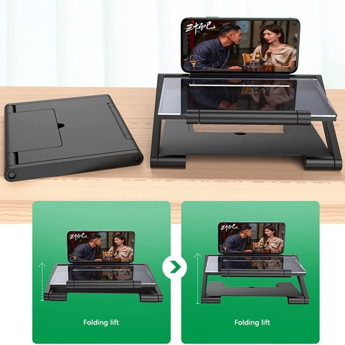 Screen Magnifier,3D Mobile Phone Screen Magnifier HD Amplifying Stand Foldable Desktop Bracket Folding Holder