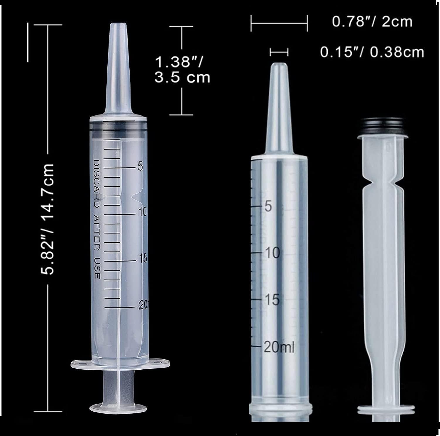 Croerw 20ml Syringe,5pcs Sterile Needleless Syringe,Dispensing Syringe