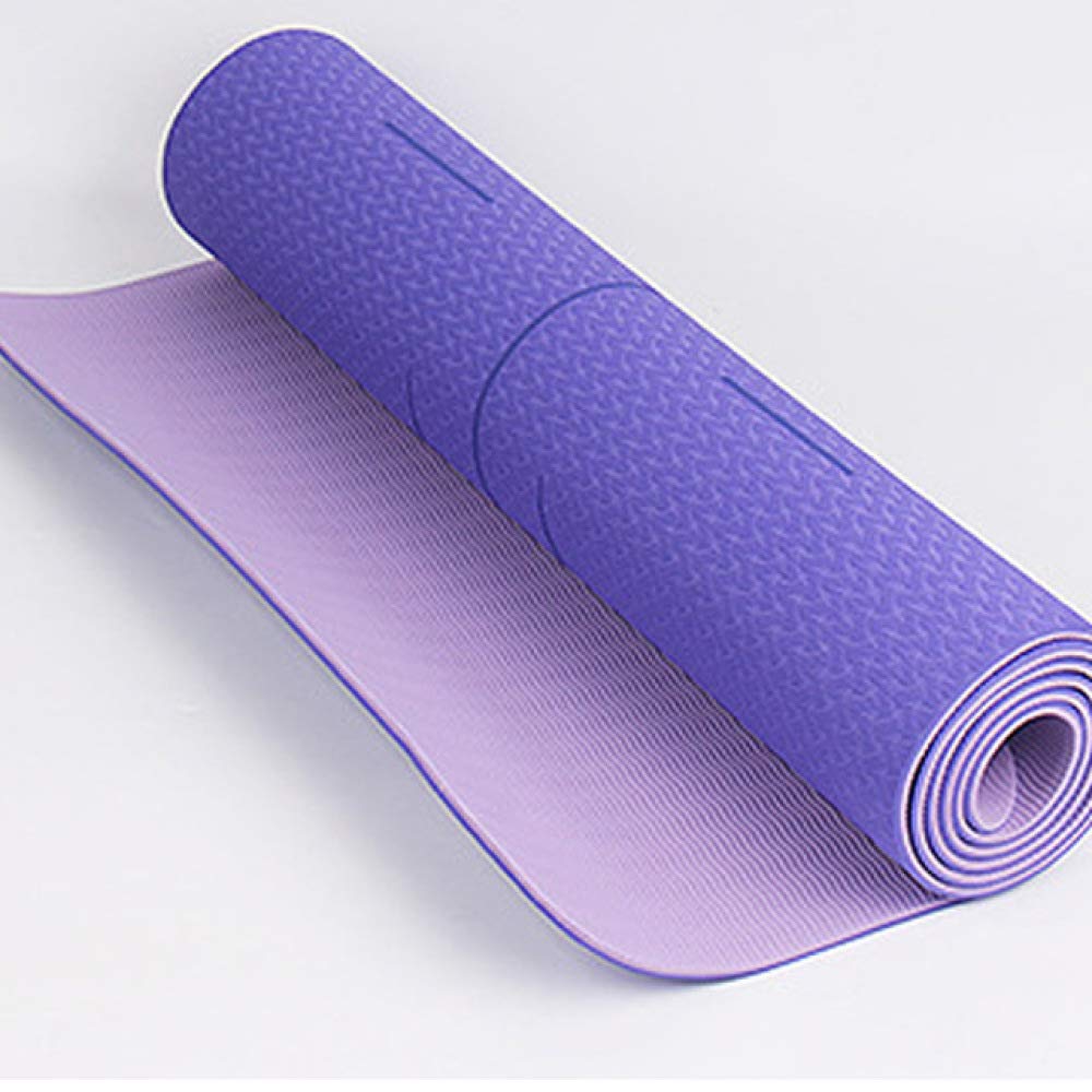 Tappetino Yoga Antiscivolo con Linea di Posizionamento Ispessimento Ginnastica Sportiva Tappetino Pilates insipido Palestra Sport Tappetino per Soggiorno Fitness Yoga
