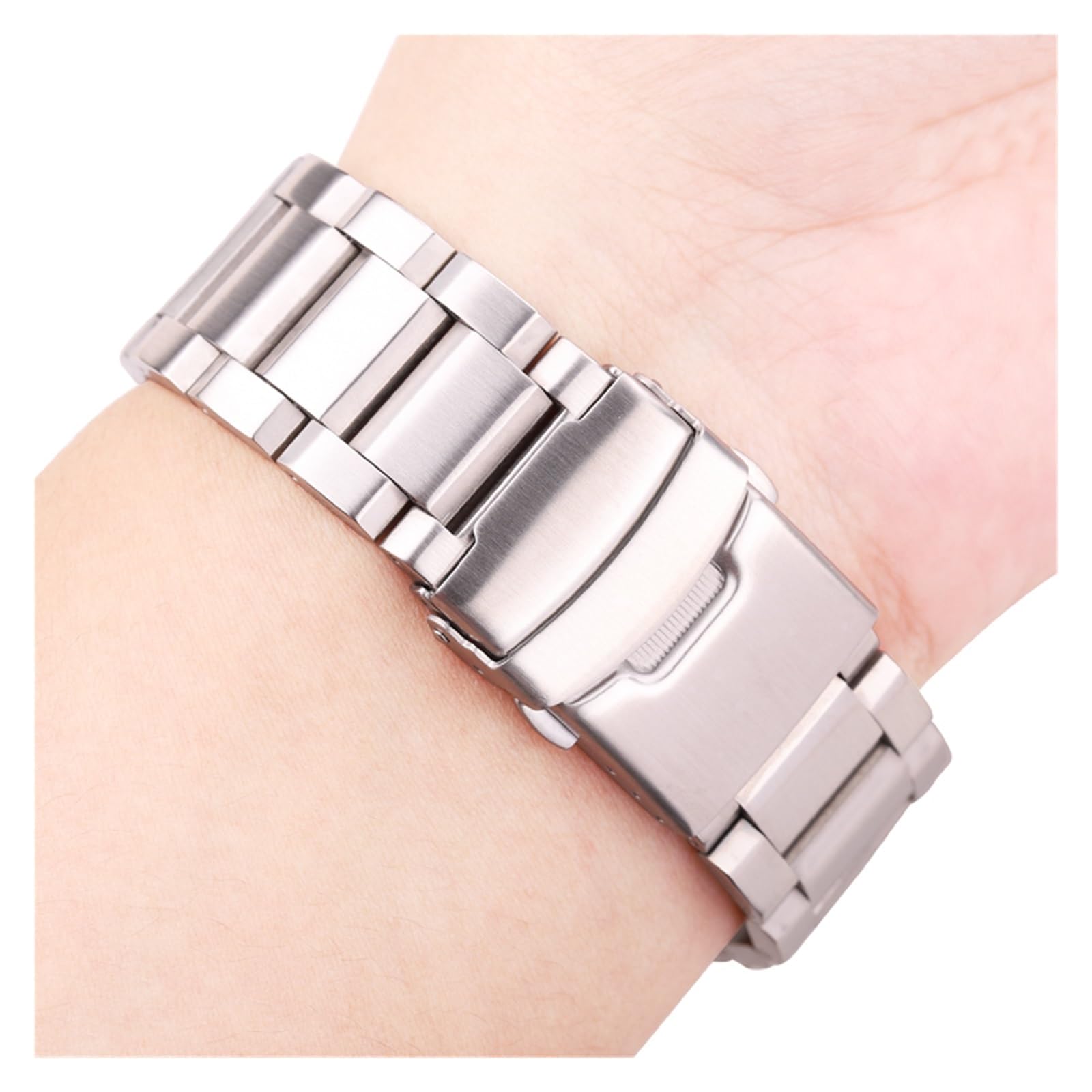 XILILHC ﻿ Cinturino In Acciaio Inossidabile Massiccio 18mm 20mm 22mm 24mm Metallo Donna Uomo Argento Blu Nero Oro Accessori