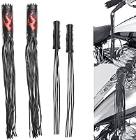 Vista 9 de 2 Pack Universal Motorcycle Handlebar 19" Long Tassel Fringe Grip Cover Lever Cover Straps For Harley For Yamaha For Kawasaki