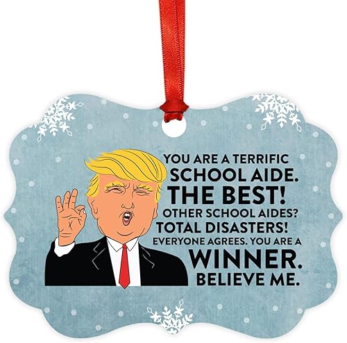 Miniatura 119 de Andaz Press Presidente Donald Trump Fancy Frame Recuerdo Adorno de Navidad, Regalo de broma de Técnico de Farmacia, 1 paquete, divertidas ideas