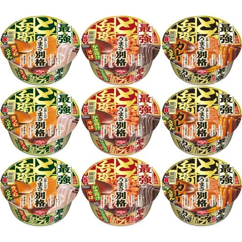 日清の最強どん兵衛 3種 [うまさ別格] 最強きつねうどん 最強かき揚げそば 最強カレーうどん 各3個 計9食セット 日清食品 [NICO]のサムネイル