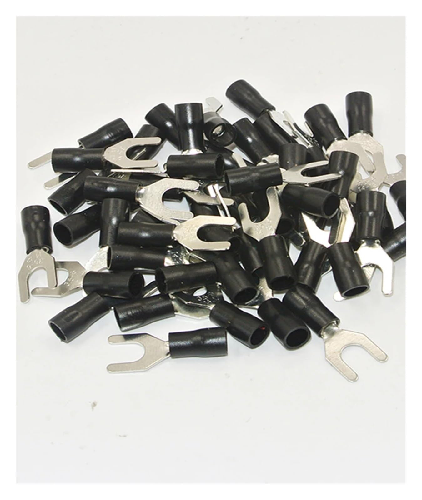 500PCS SV3.5-5 14-12AWG #10 Black Insulated Fork Wire Connector Electrical Crimp Terminal