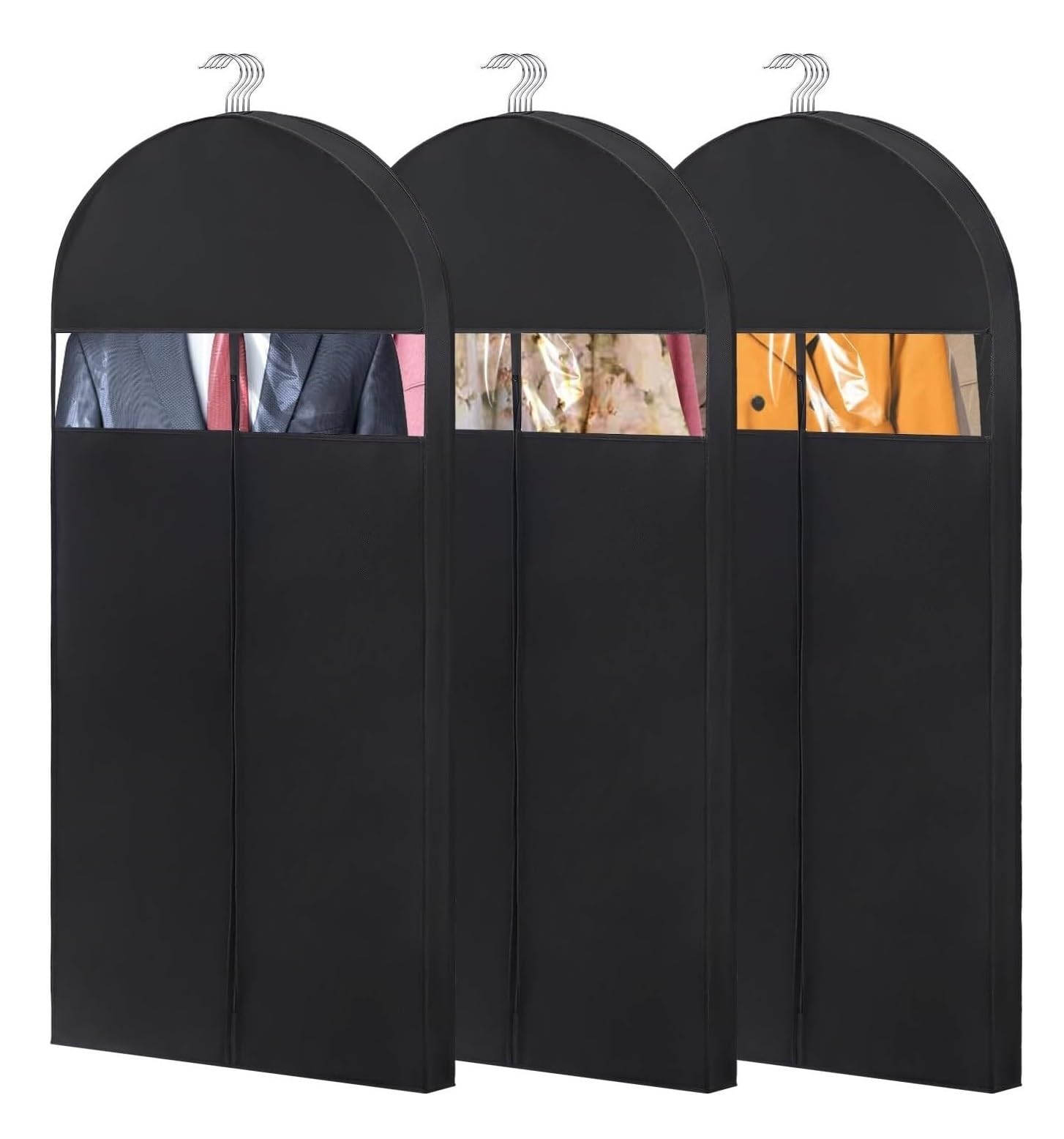 Clothes Protectors 3pcs Garment Bags With 4" Gussets Suit Closet Hanging Clothes Storage Garment Bags Cover