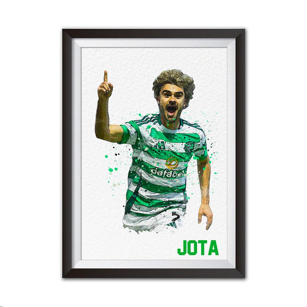 Jota A4 Watercolor Print – Celtic FC Legend Fan Art – Iconic Football Artwork for Hoops Fans – Perfect Gift for Celtic Supporters – Unframed Print Only
