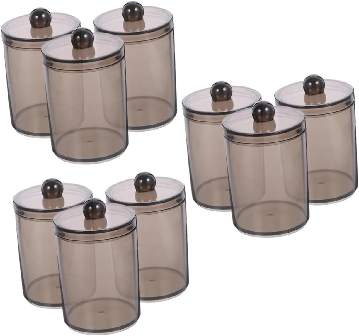 9pcs Cotton Swab Holder Transparent Storage Jars with Lid for Cotton Pads Swabs and Cosmetic Portable and Multifunctional Bathroom Organizer