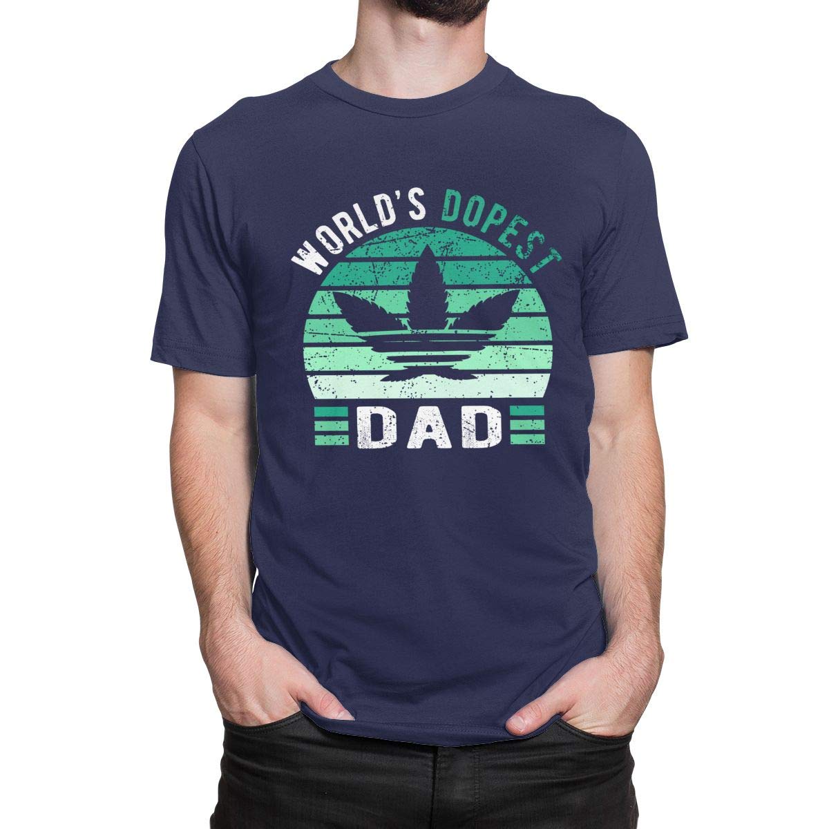 Weed World's Dopest Dad T-Shirt Funny Leaf Fashion Tee for Men Women