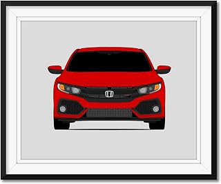 Honda Civic Si (2017-2019) 10th Generation Inspired Poster Print Wall Art Decor Handmade (Unframed)