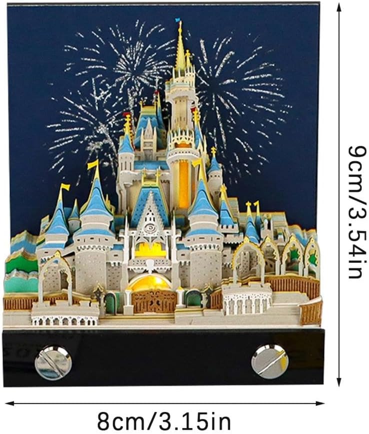 Time Piece Calendar, 2026 Desk Calendar With LED Light, 3D Tear-away Paper Carving Art Memo Pad Notepad Gift For Christmas Housewarming Desktop Decoration(With Weekly Calendar & Light)