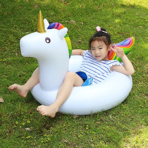 Yorten Unicorn Inflatable Pool Float Pool Floatie Swimming Pool | Summer Unicorn Drinks Cup Rainbow Horse,Flamingo Ride On Pool Float - Image 4 thumbnail
