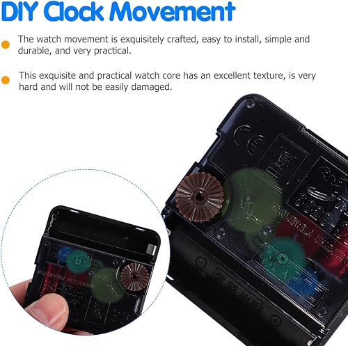 Miniatura 7 de DOITOOL Kit de motor de movimiento de reloj, mecanismo de reloj sin tictac, agujas de reloj de repuesto para piezas de reparación de reloj, color