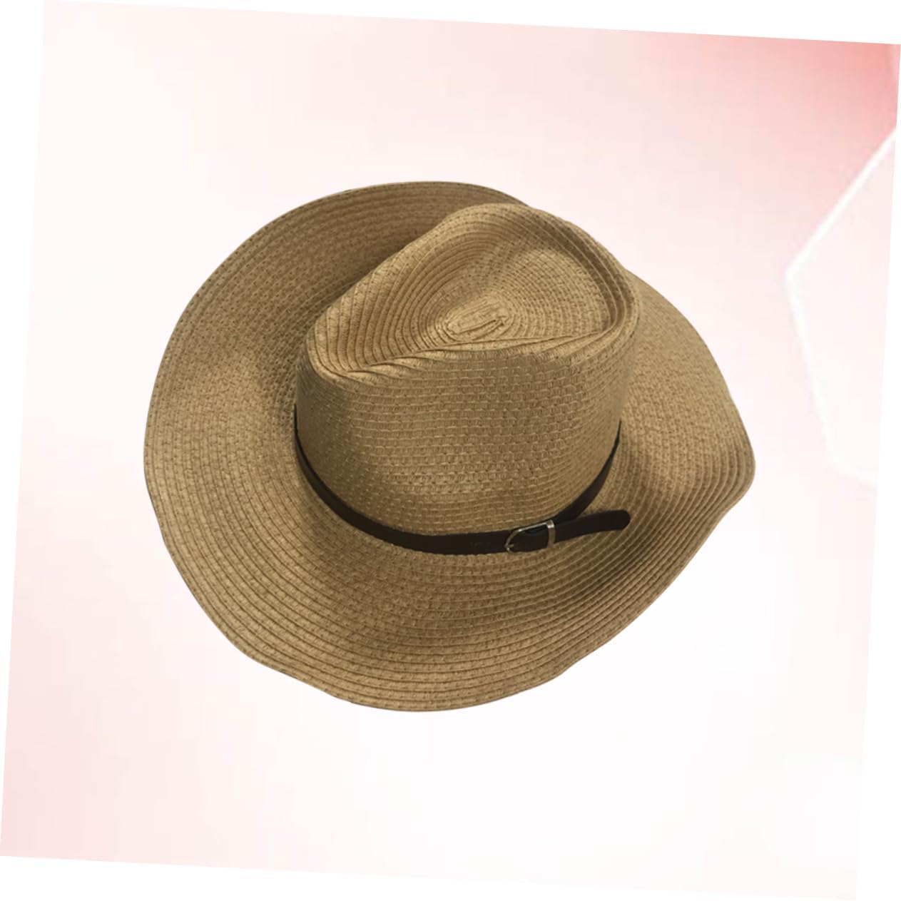 Straw Beach Hat Fishing Cap Wide Brim Sun Blocking Men's Woven Khaki
