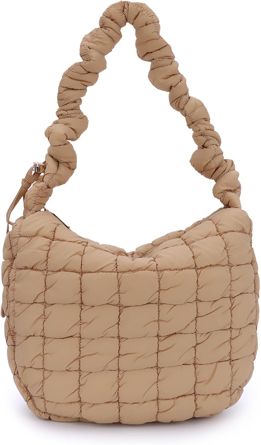 bagsmart Handtas voor dames, tote bag, schoudertas, puffertas met ritssluiting, lichte shoppertas voor werk, school, reizen, universiteit, dagelijks gebruik, zwart, M