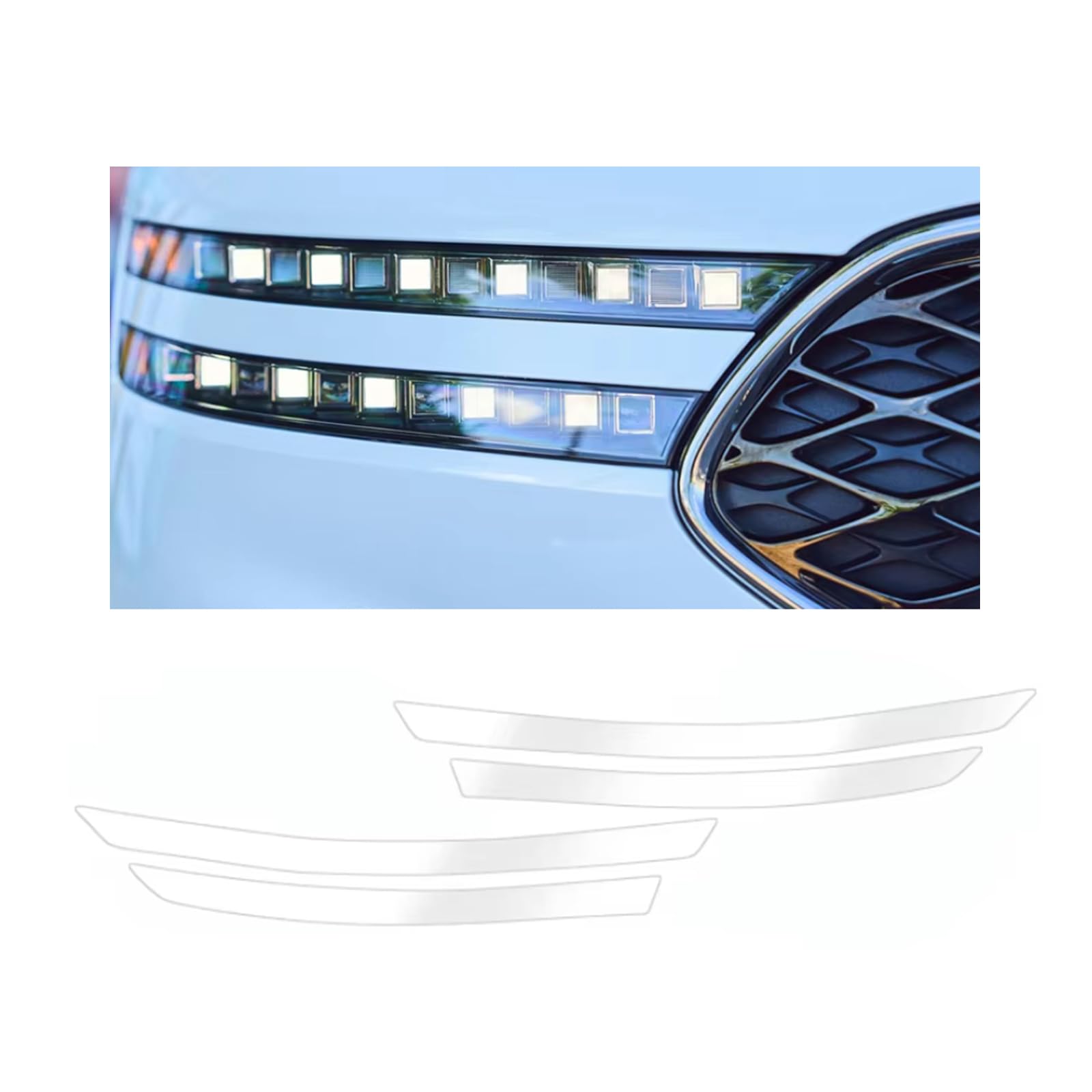 Headlight Film for Genesis G90 2022-2026, 1Set Transparent/Smoke Black Car Headlight TPU Protective Film