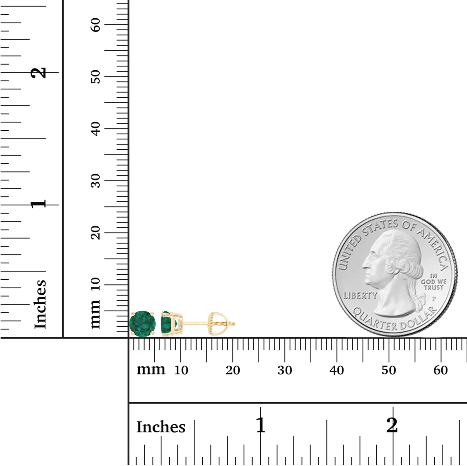 14K Gold Plated 925 Sterling Silver Hypoallergenic 5mm Round Genuine Birthstone Solitaire Screwback Stud Earrings - Image 4