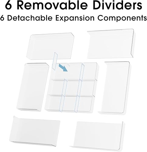 Miniatura 3 de MIUOPUR Organizador de cajones expandible, ancho (10.6"-20.1") profundidad (11"-20.1"), organizador de cajones de maquillaje transparente con 6