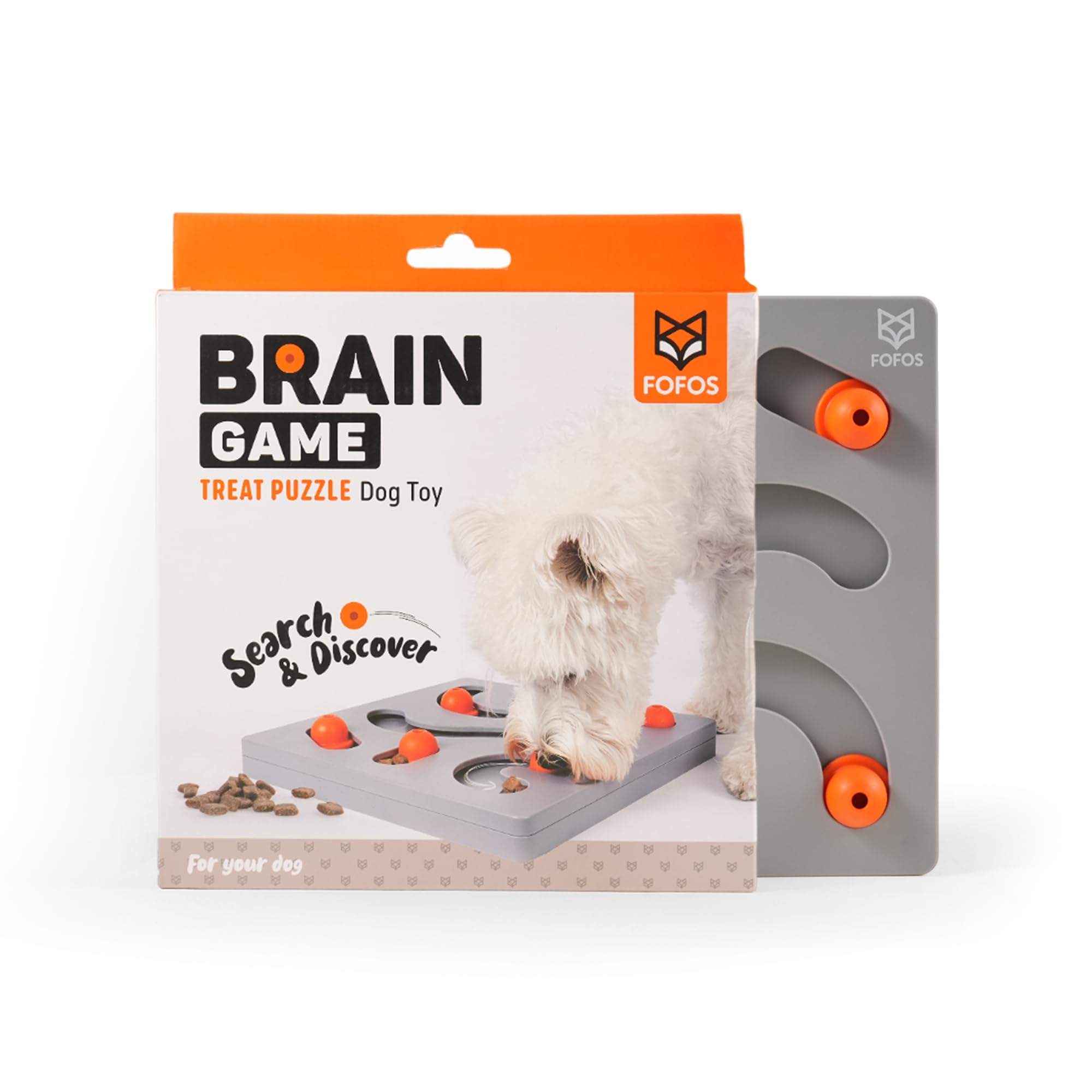 BarkButler x FOFOS Brain Game Treat Puzzle Dog Toy - Search and Discover Treats! Brain Stimulator & Boredom Buster Dog Puzzle Toys, Safe Plastic, Interactive Toys for Dogs of All Breeds, Grey (B0D8165K6Y) Amazon Price History, Amazon Price Tracker