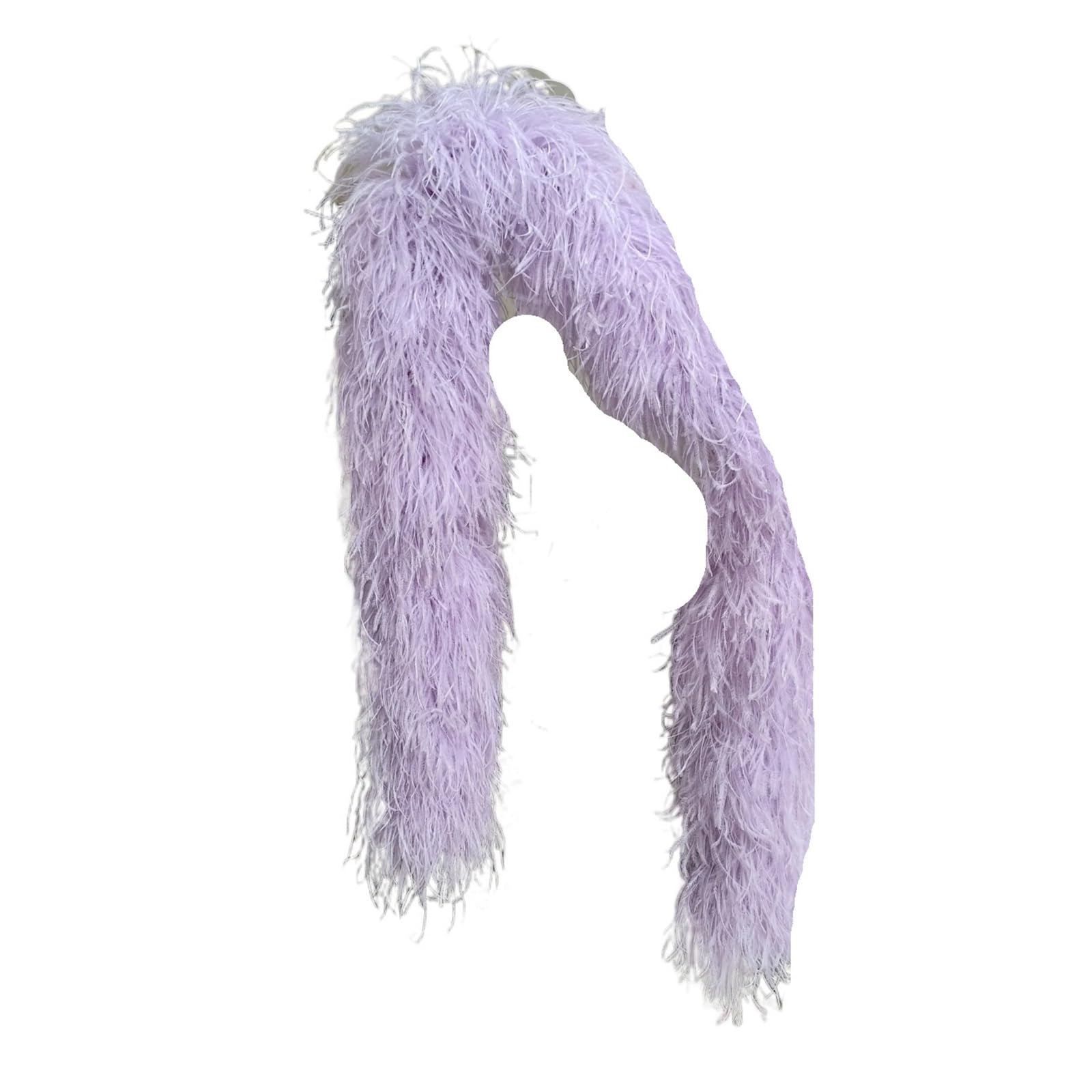 Boas à plumes Boa en plumes d'autruche moelleuses, écharpe de 2M Long for femmes, châle, Costume mariage, accessoires fête
