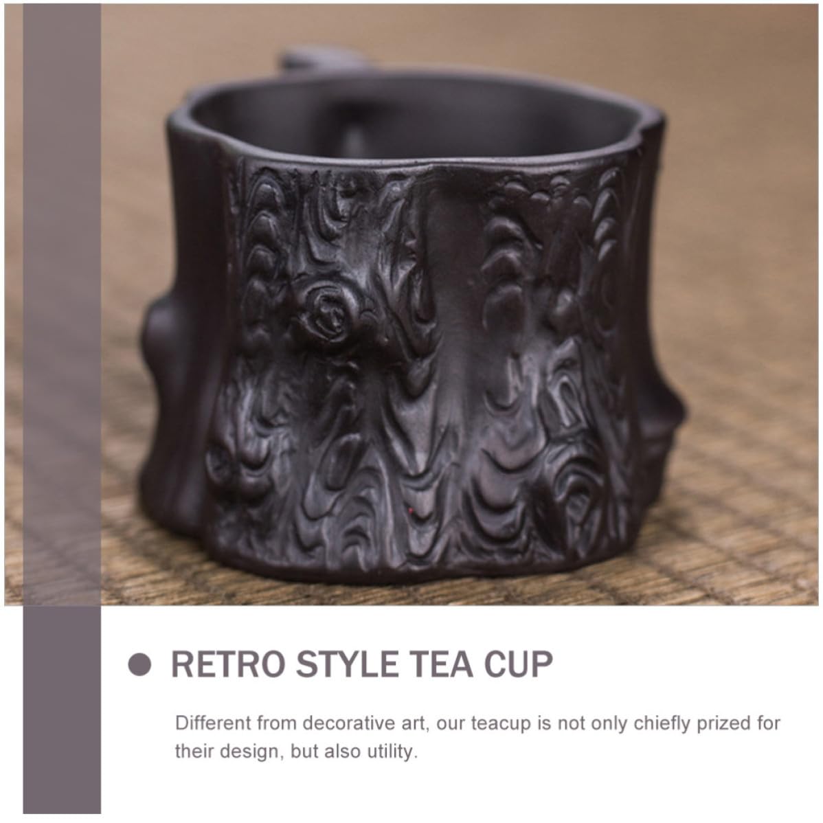 Ceramiczne filiżanki do herbaty, Retro filiżanka do herbaty z uchwytem, ​​60 ml brązowa okrągła