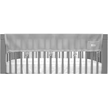 BreathableBaby Breathable Mesh RailGuard Teething Cover 51 Long Panel 1 Fits Most Full-Size and Does Not Fit Mini Cribs Use with Coordinating Short Panels - Gray