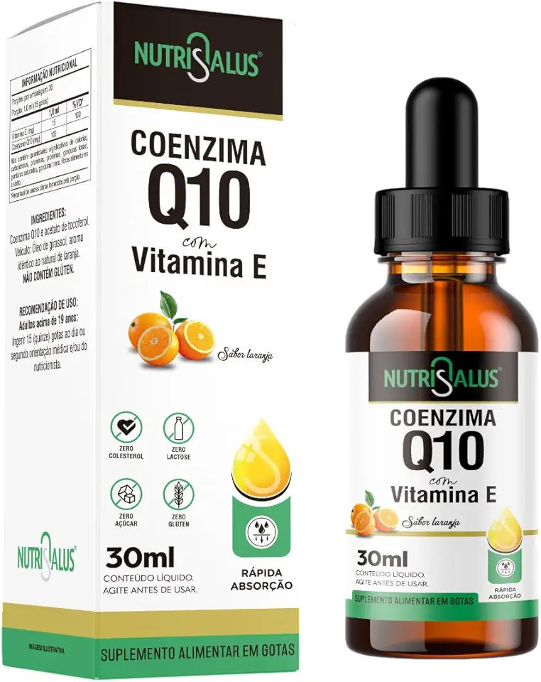 Coenzma Q10 + Vitamina E Gotas 30 ML Sabor Laranja Nutrisalus
